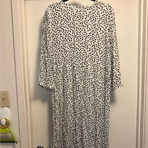 Zara Viral Black and White Polka Dot Long Sleeve Dress